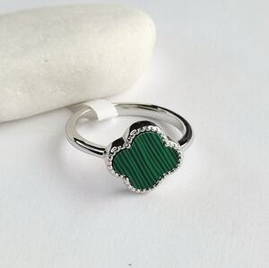 Clover Malachite Ring  in Sterling Silver 🆕